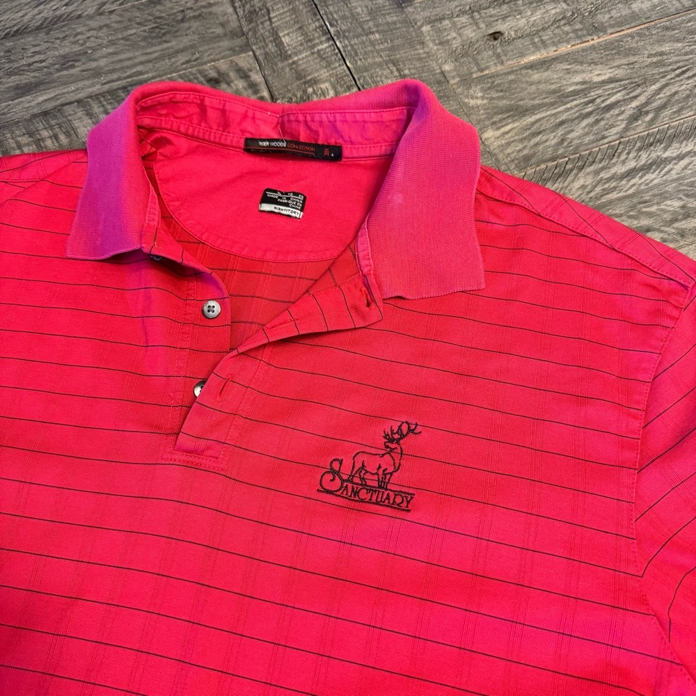 Nike Dry-fit Tiger Woods Collection mens XL Red Polo shirt‎ SANCTUARY Golf